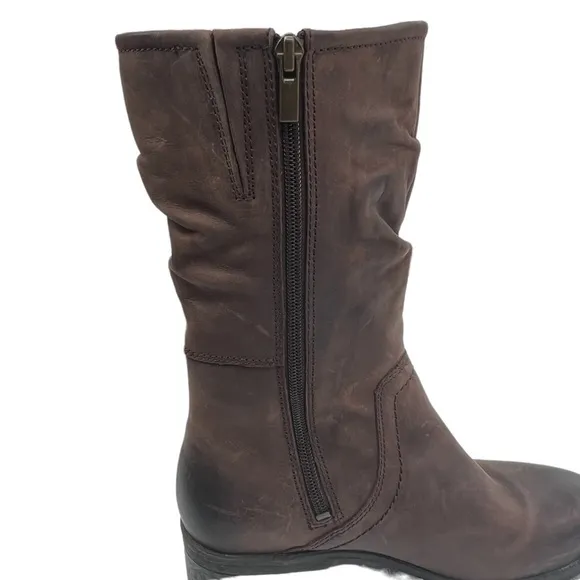 NWT Clarks Women's Brown Leather Mani Juniper Side Zip Boots Size 7M