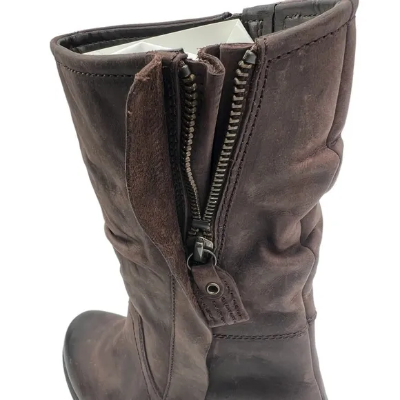 NWT Clarks Women's Brown Leather Mani Juniper Side Zip Boots Size 7M