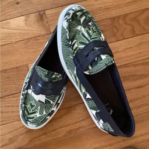 NWT COLE HAAN NANTUCKET LOAFER - PALM PRINT MARINE BLUE LEATHER - FUN &amp; COMFY!