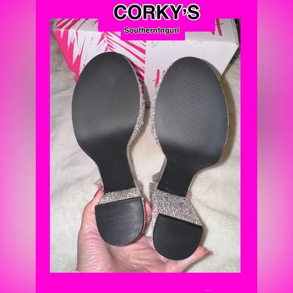 NWT CORKYS  “ Ambition “ STUNNING Rhinestone Platform Heels Sandals Platforms
