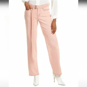 NWT Cotton Citizen Boyfriend Cut Blush Denim Jeans And Matching Belt Size 22