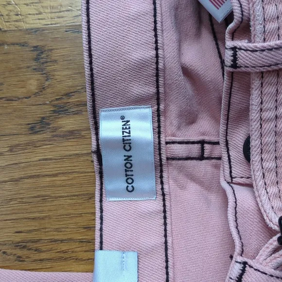 NWT Cotton Citizen Boyfriend Cut Blush Denim Jeans And Matching Belt Size 22