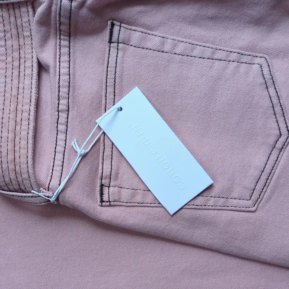 NWT Cotton Citizen Boyfriend Cut Blush Denim Jeans And Matching Belt Size 22