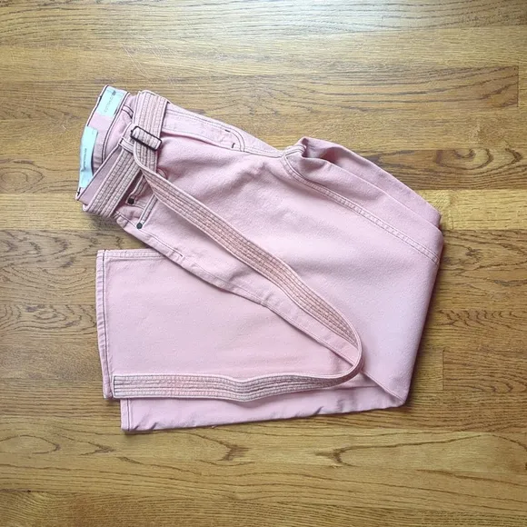 NWT Cotton Citizen Boyfriend Cut Blush Denim Jeans And Matching Belt Size 22
