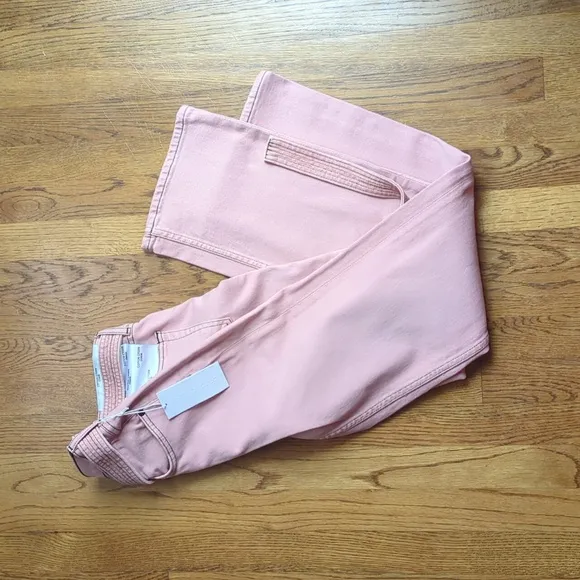 NWT Cotton Citizen Boyfriend Cut Blush Denim Jeans And Matching Belt Size 22