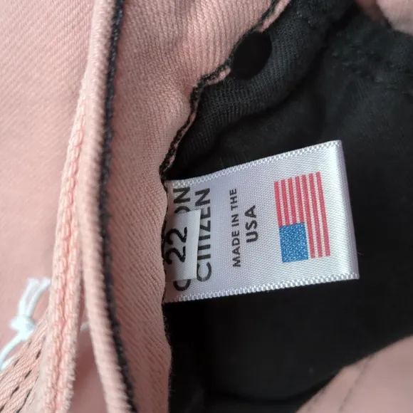 NWT Cotton Citizen Boyfriend Cut Blush Denim Jeans And Matching Belt Size 22
