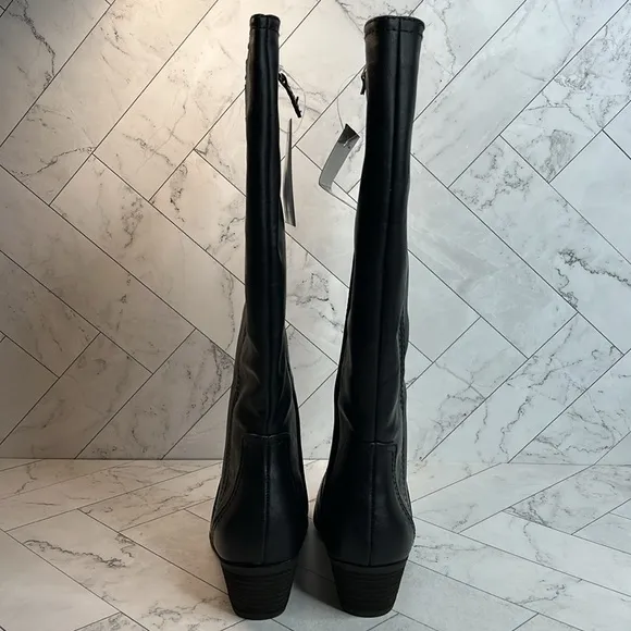 NWT Dr. Scholl's Womens Brilliance Black Knee High Boot Size 6.5M Wide Calf