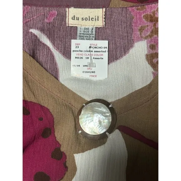 NWT Du  Soleil Poncho One Size