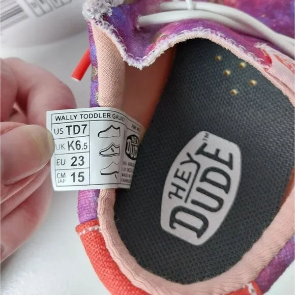 NWT Hey Dude Wally Galaxy Pink Multicolor Toddler Sz TD7