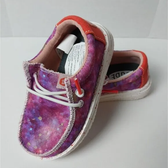 NWT Hey Dude Wally Galaxy Pink Multicolor Toddler Sz TD7