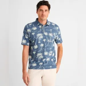 NWT Johnnie-O Palmy Indigo Hangin’ Out Polo Shirt | Blue Trees | Medium