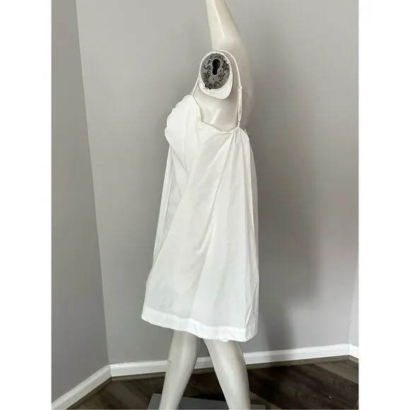 NWT Jonathan Simkhai Kendall Poplin Button Front Mini Shirtdress White Size 10 $