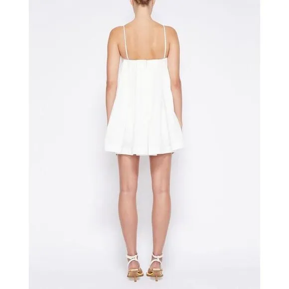 NWT Jonathan Simkhai Kendall Poplin Button Front Mini Shirtdress White Size 10 $