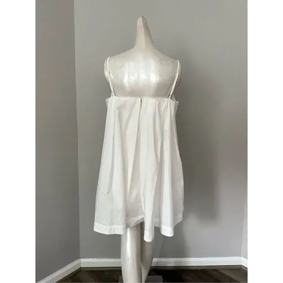 NWT Jonathan Simkhai Kendall Poplin Button Front Mini Shirtdress White Size 10 $