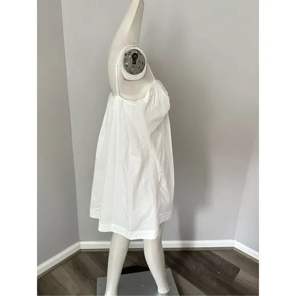 NWT Jonathan Simkhai Kendall Poplin Button Front Mini Shirtdress White Size 10 $