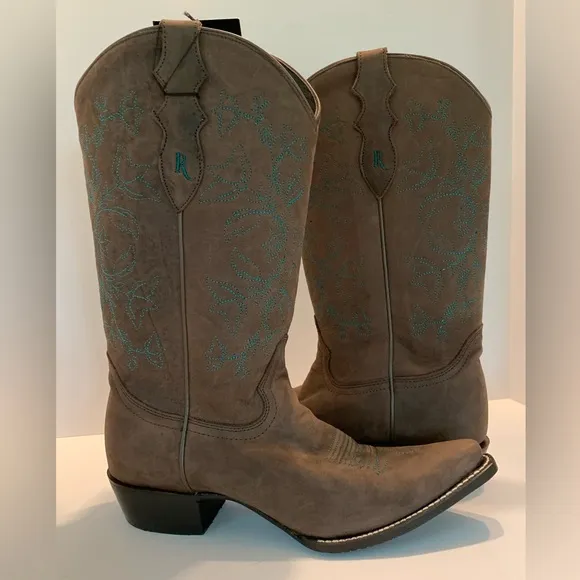 NWT - JUSTIN BOOTS Harlan Cowboy Boots Size 10 - Festival Fun! Reeba Boot Teal