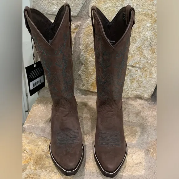 NWT - JUSTIN BOOTS Harlan Cowboy Boots Size 10 - Festival Fun! Reeba Boot Teal