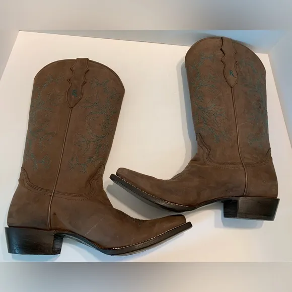 NWT - JUSTIN BOOTS Harlan Cowboy Boots Size 10 - Festival Fun! Reeba Boot Teal