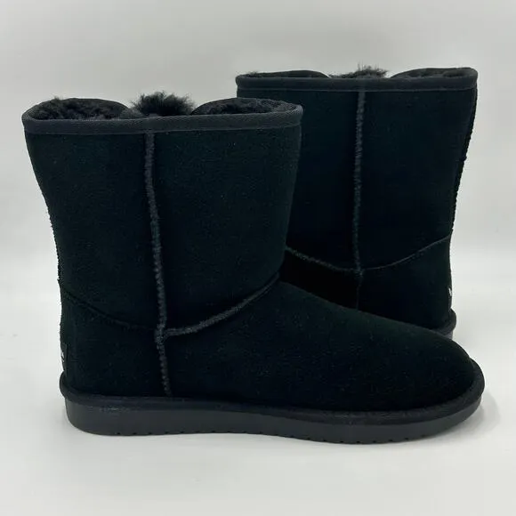 NWT Koolaburra by UGG Victoria Short Black Suede Boots Bows Kids/Girls Size 5