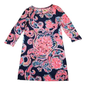 NWT Lilly Pulitzer Linden in Bright Navy Pop Up For The Halibut Shift Dress S
