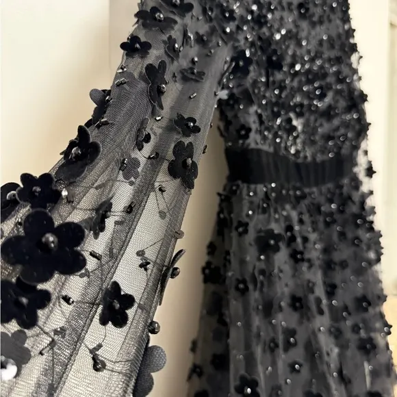 NWT | Mac Duggal 67007 Black Long Sleeve Fit &amp; Flare Dress Size 8
