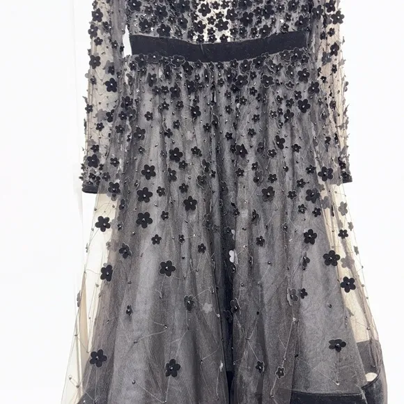 NWT | Mac Duggal 67007 Black Long Sleeve Fit &amp; Flare Dress Size 8
