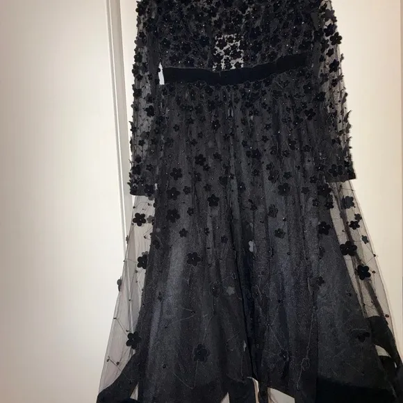 NWT | Mac Duggal 67007 Black Long Sleeve Fit &amp; Flare Dress Size 8