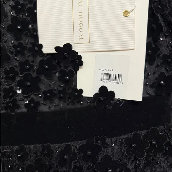 NWT | Mac Duggal 67007 Black Long Sleeve Fit &amp; Flare Dress Size 8