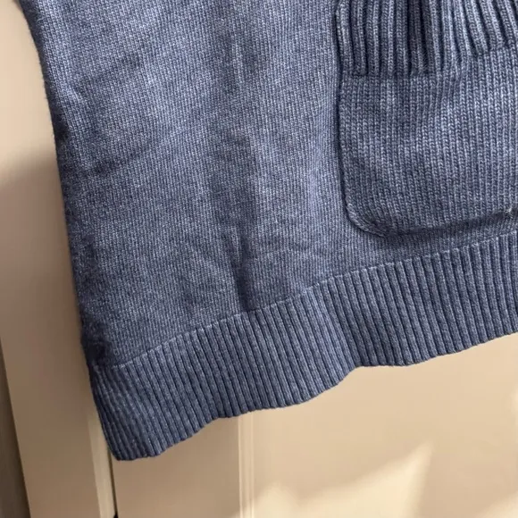 NWT Massimo Dutti Cashmere Italian Yarn Turtleneck poncho sweater Medium Blue