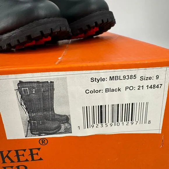 NWT Milwaukee Leather MBL9385 Black Leather 15-Inch Calf Laced Riding Boots