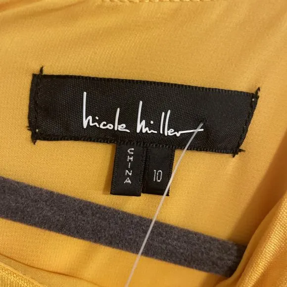 NWT Nicole Miller Dress size 10 - Yellow - Linen blend - Ruched back - MSRP $295