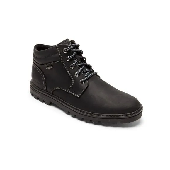NWT ROCKPORT Mens Black Water And Weather Or Not Leather Boots 10.5 M