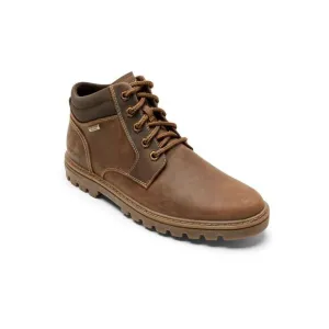 NWT ROCKPORT Mens Brown Weather Or Not Toe Block Heel Leather Boots Shoes 9.5 W