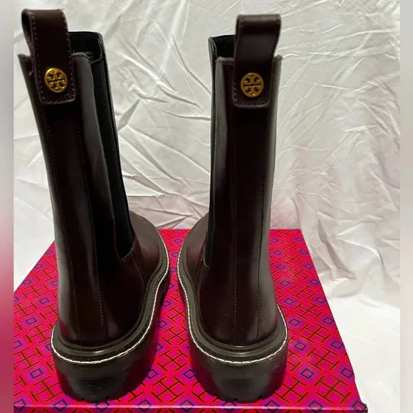 NWT Tory Burch Puce Benton Boots with Lug Sole