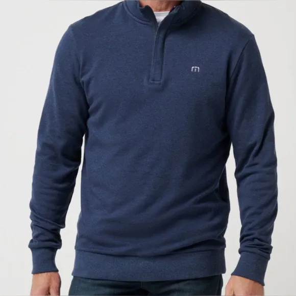 NWT Travis Mathew Cloud Quarter Zip 2.0 Heather Blue Large