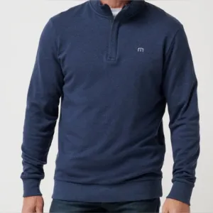 NWT Travis Mathew Cloud Quarter Zip 2.0 Heather Blue Large