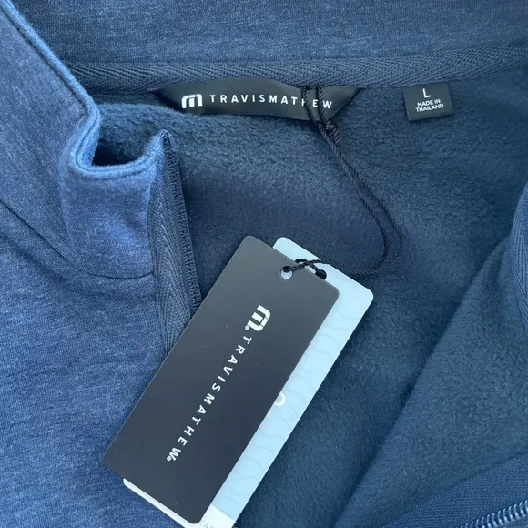 NWT Travis Mathew Cloud Quarter Zip 2.0 Heather Blue Large