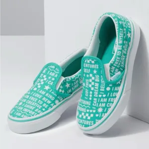 NWT - Vans Teal Shine Bright Classic Slip-On Girls Shoes