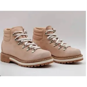 NWT Women's Montelliana Beige Marlena Leather Combat Boots Size 40