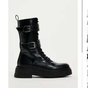 NWT ZARA BUCKLED LACED ANKLE BOOTS BLACK