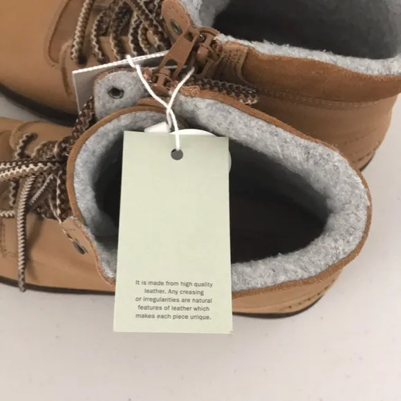 NWT ZARA KID’S LEATHER BROWN BOOTS EU 40 ZIPPER
