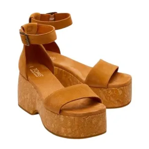 NWT TOMS LAILA TAN SUEDE WEDGE SLINGBACK SUMMER SHOES WOMENS SIZE 9 NEW IN BOX