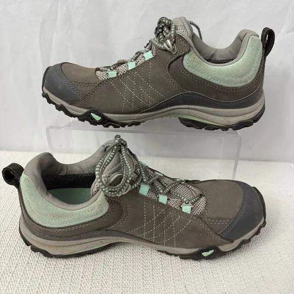 Oboz Sapphire Low Shoes Women's Size 7 BDry Waterproof Hiking Charcoal Sea Glass