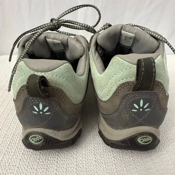 Oboz Sapphire Low Shoes Women's Size 7 BDry Waterproof Hiking Charcoal Sea Glass