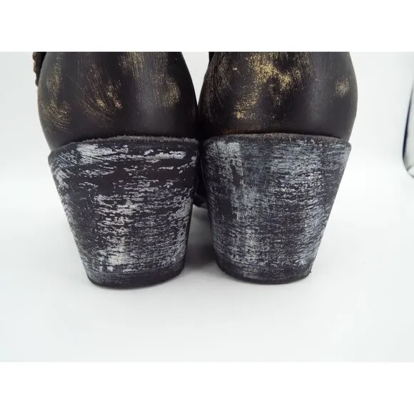 Old Gringo Boot Star Mini Belinda Distressed Black Leather Studded Western Boots