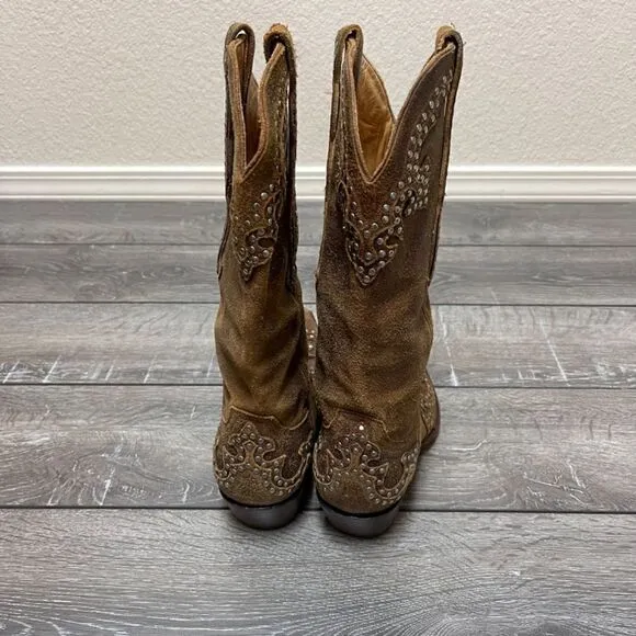 Old Gringo Distressed Leather and Studded Cowboy Boots Women’s Size 6.