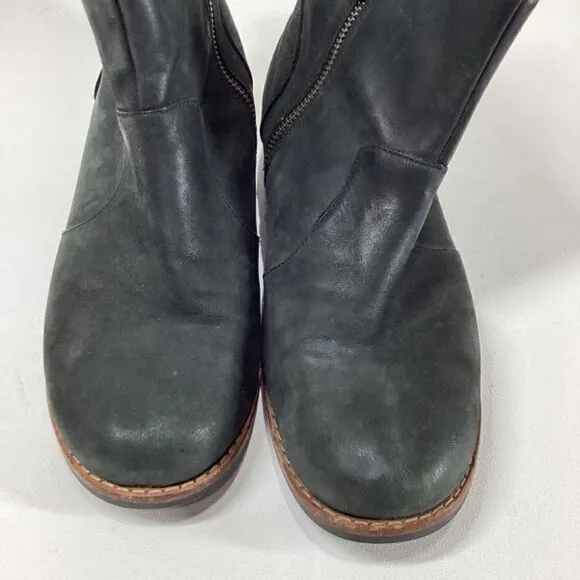 Olukai kaona II leather upper black ankle boots Womens size 9