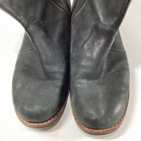 Olukai kaona II leather upper black ankle boots Womens size 9