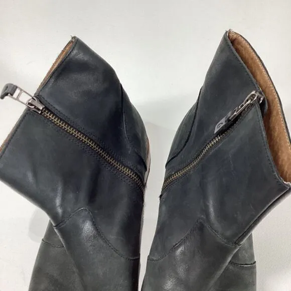 Olukai kaona II leather upper black ankle boots Womens size 9