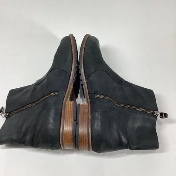 Olukai kaona II leather upper black ankle boots Womens size 9